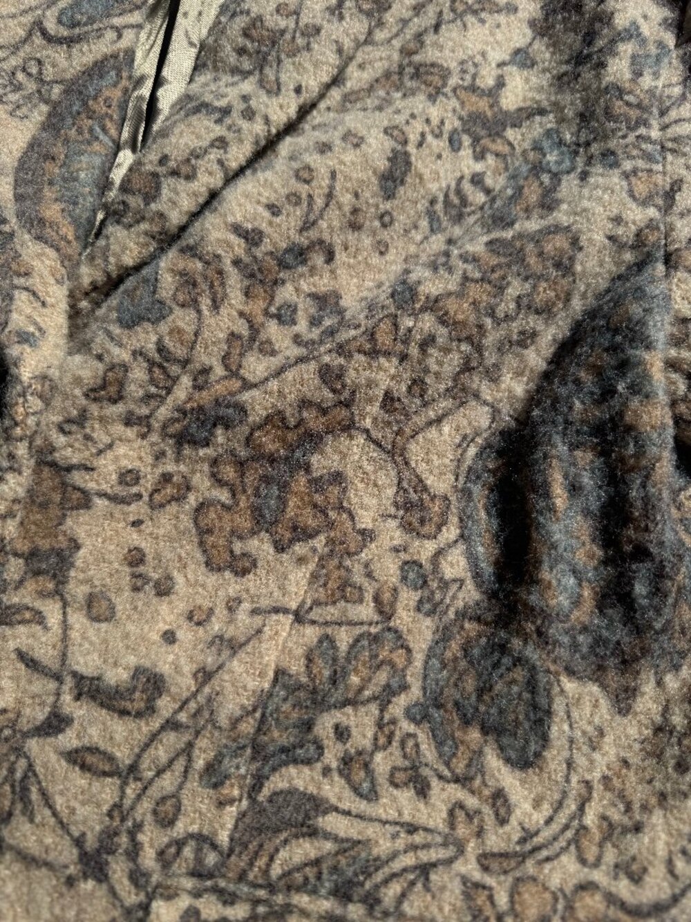 Zara Limited Edition Paisley Print Pattern Wool Blend Oversized Peacoat Sz XS-S - Picture 3 of 7